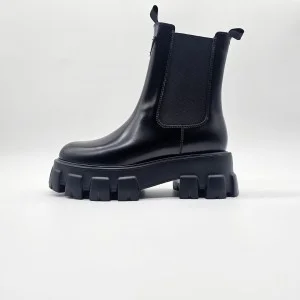 Prada Brushed Leather Chelsea Boots